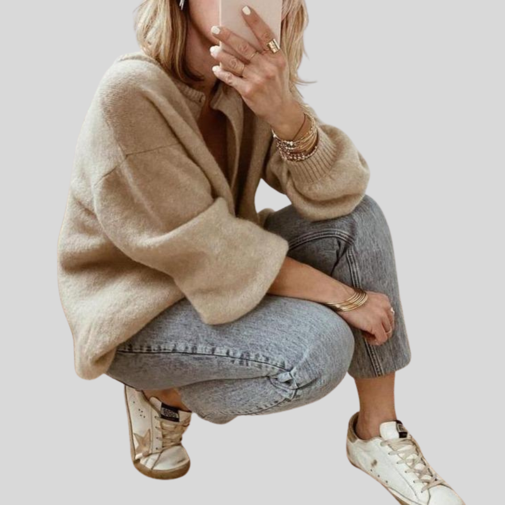 Strikket cardigan med knapper