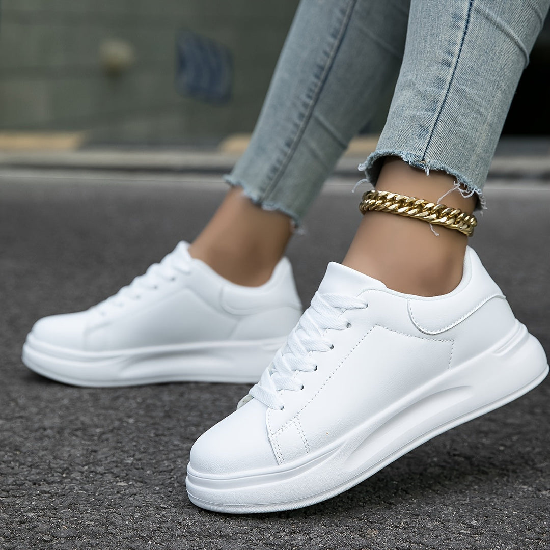 Hvide Læder Sneakers til Kvinder
