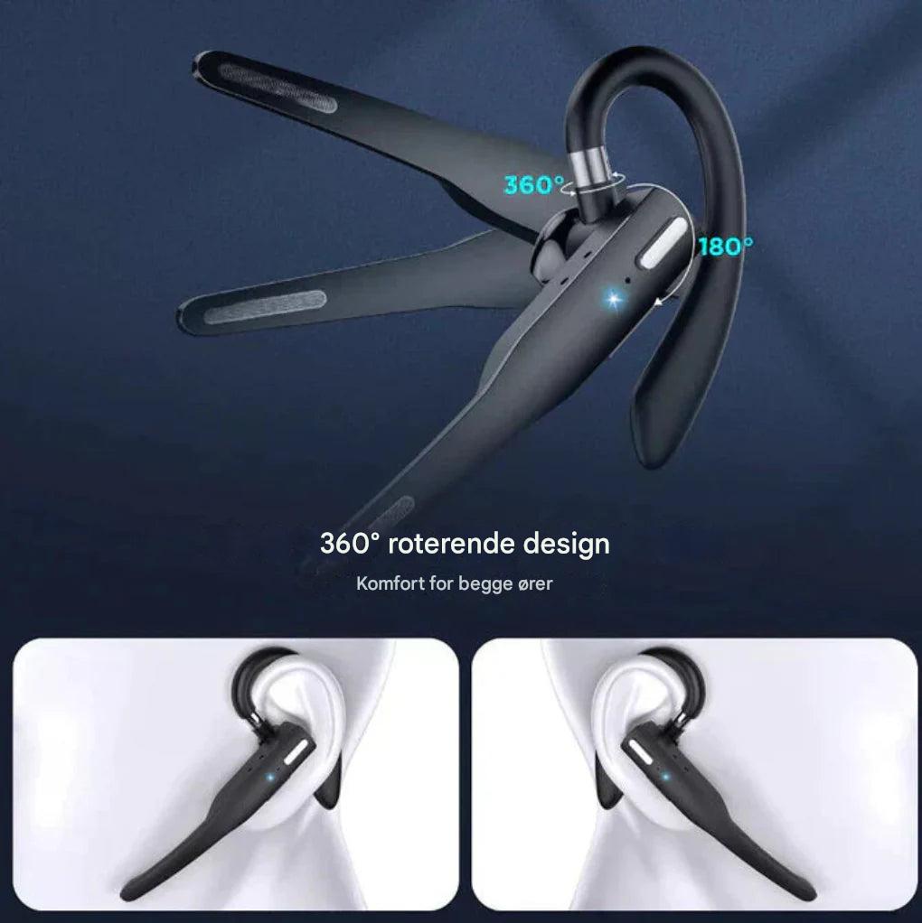 Bluetooth 5.1-headset med støjreduktion og dobbeltmikrofon til mænd