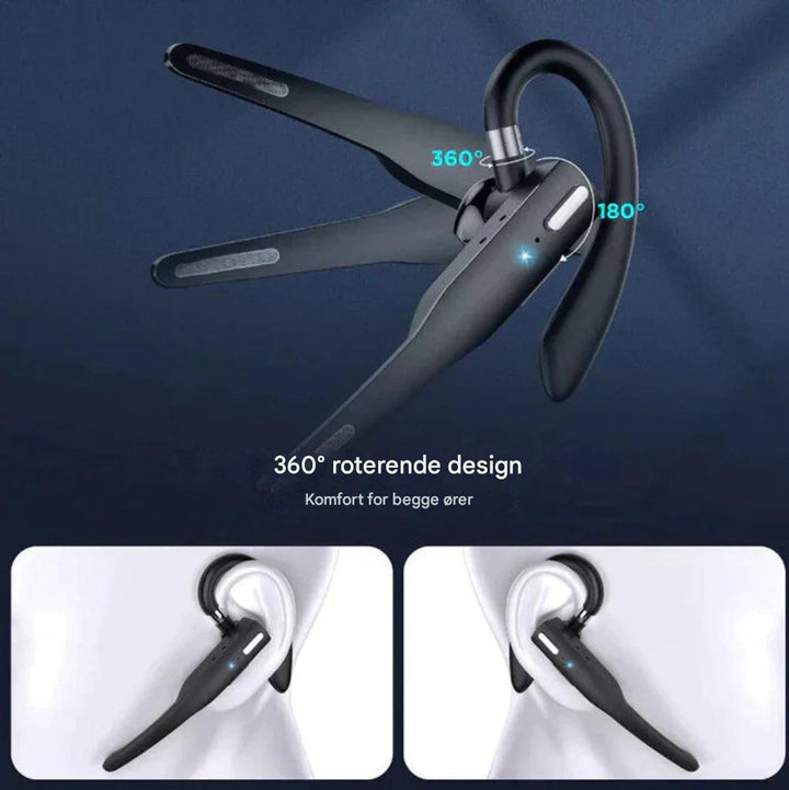 Bluetooth 5.1-headset med støjreduktion og dobbeltmikrofon til mænd