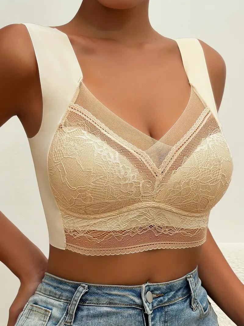 Sømløs push-up bralette i blonde