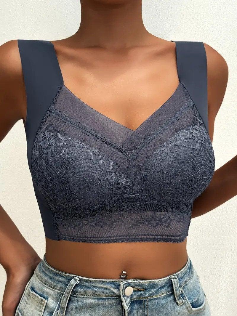 Sømløs push-up bralette i blonde