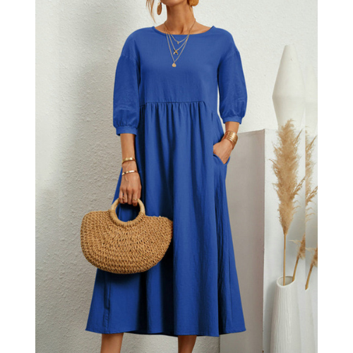 Elegant sommerkjole med smock til kvinder