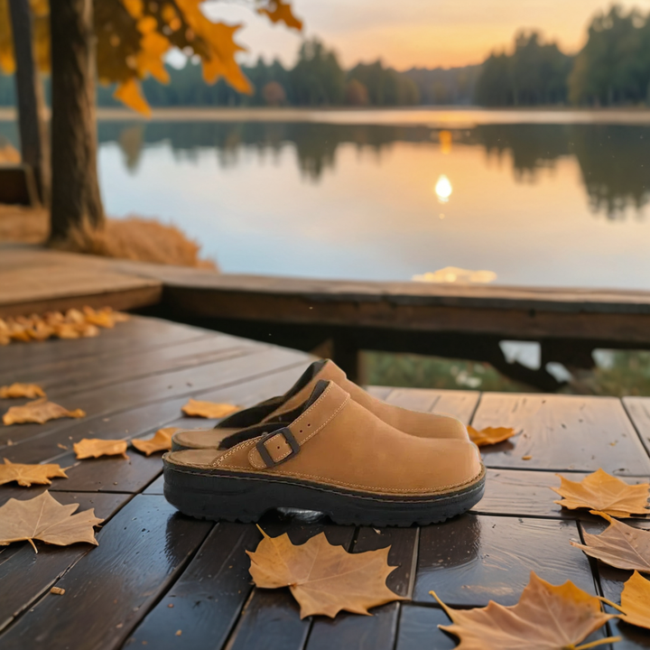 Læder-Slip-On Unisex Træsko