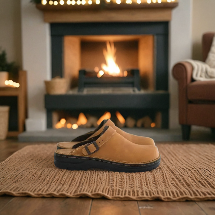 Læder-Slip-On Unisex Træsko