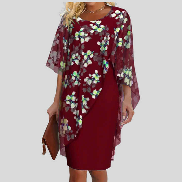 Elegant blomsterkjole i chiffon – Yndefuld stil