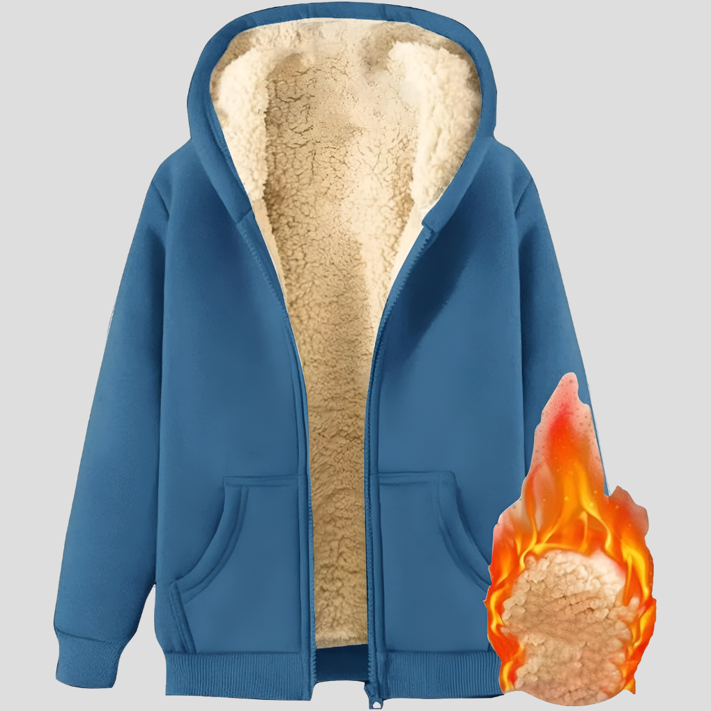 Varm herre vinterhoodie med fleecefor