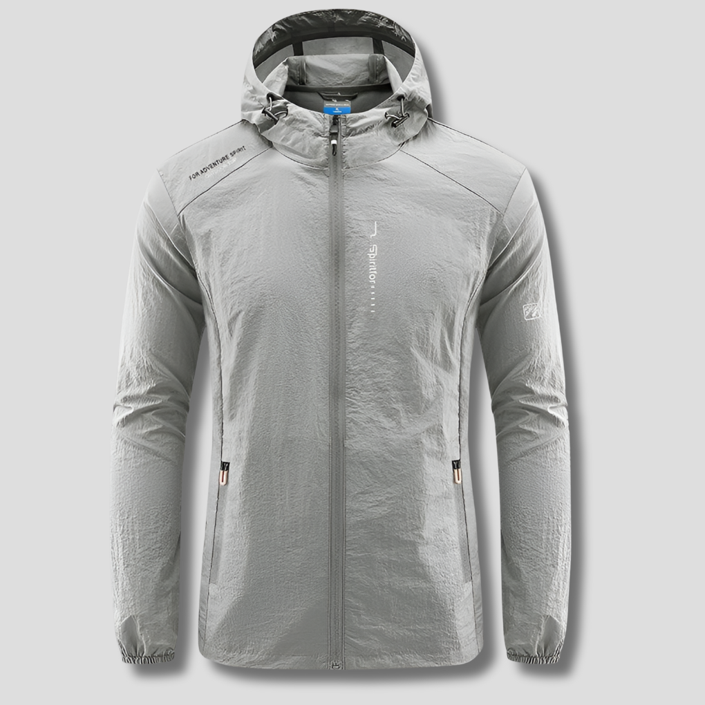 Ultralet vind- og solbeskyttende sommerjakke med hætte til mænd