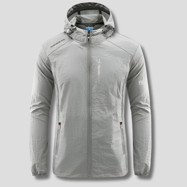 Ultralet vind- og solbeskyttende sommerjakke med hætte til mænd