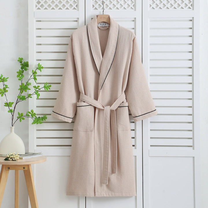 Let kimono badekåbe i 100% bomuld med vaffelstruktur