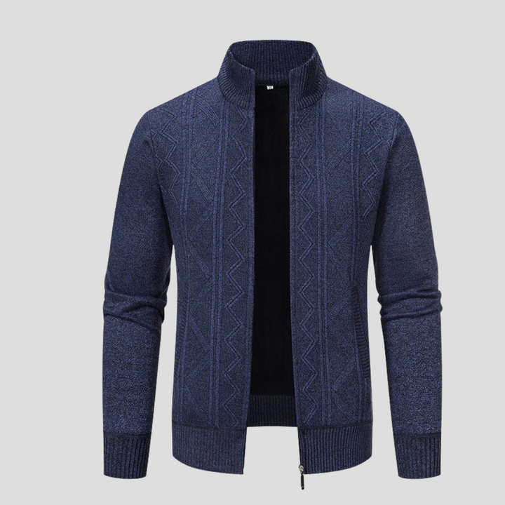 Herrecardigan – Strikstil i lag-på-lag-stil