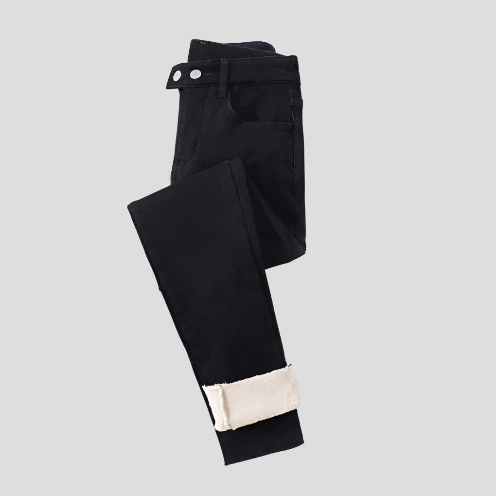 Højtaljede vinterjeans til kvinder