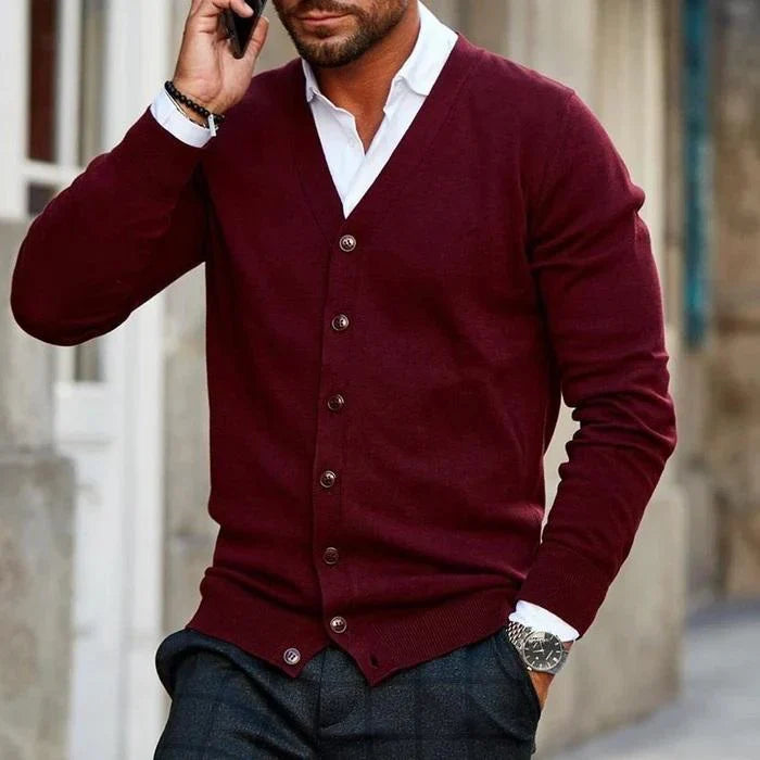 Strikket cardigansweater til mænd