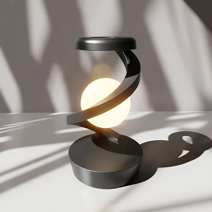 Moderne spiralbordlampe med varmt lys
