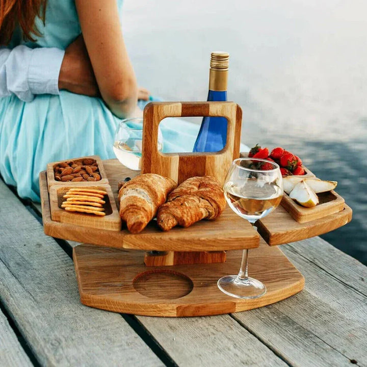 Bærbare Træ-Picnic Vin Tabel