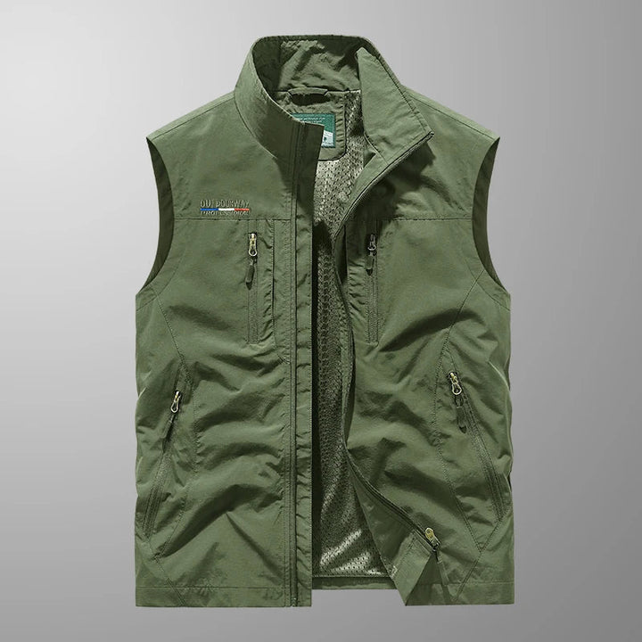 Åndbar Multi-Lomme Vest for Mænd