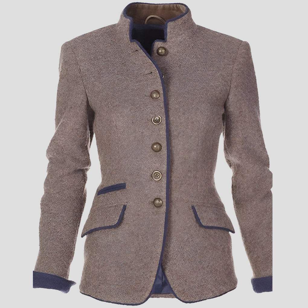 Elegant damejakke i ensfarvet design