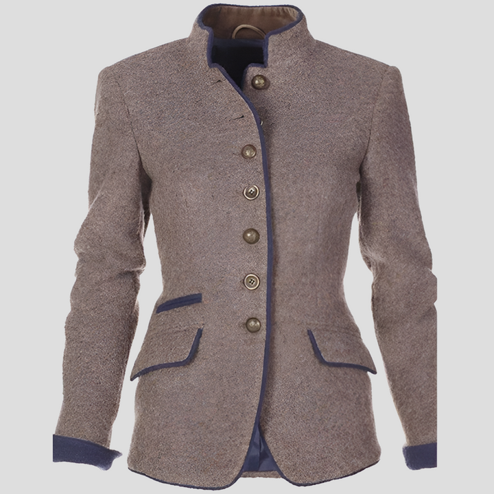Elegant damejakke i ensfarvet design