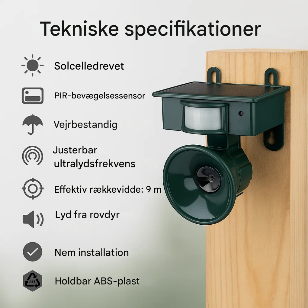 Premium bevægelsessensor fugleskræmmer og fugleskræmmer