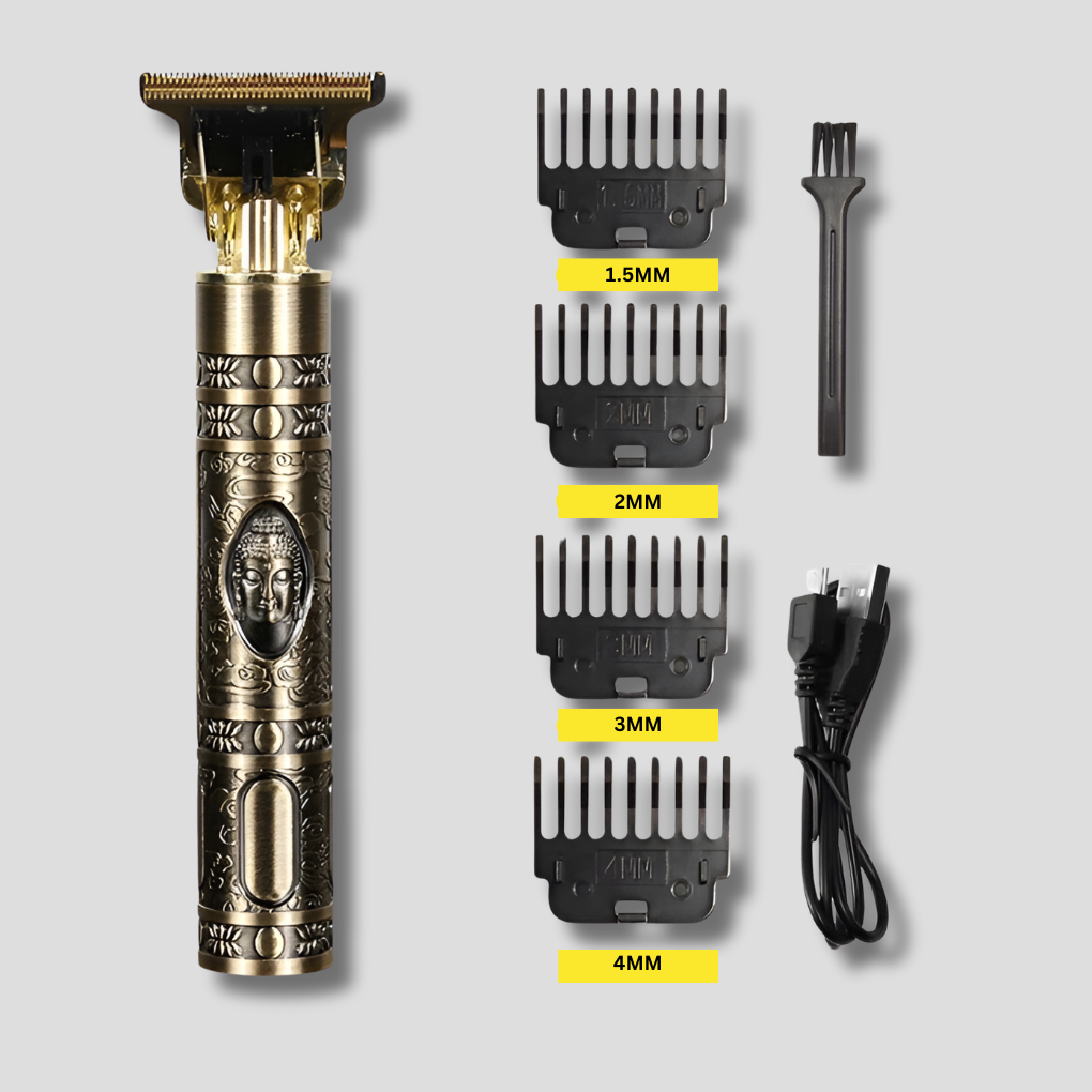 Genopladelig hår- og skægtrimmer med tilbehør