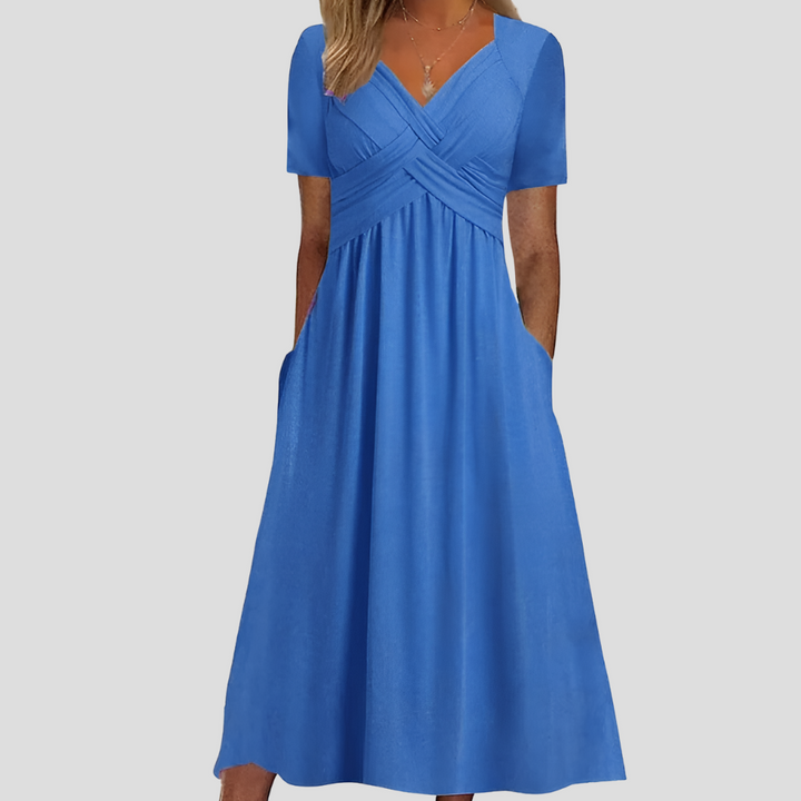 Elegant V-Hals Sommer Kjole