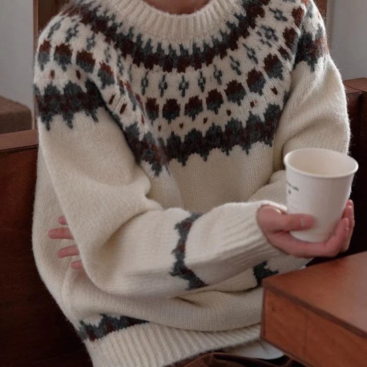 Herre vintage sweater med rund hals – Retro stil
