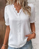 Elegant blondebluse med V-hals