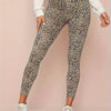 Leopard Print Højtaljede Leggings til Kvinder