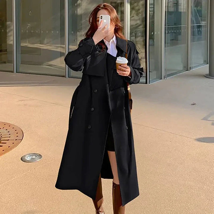 Unnie - Elegant Koreansk Trenchcoat til Kvinder-Modiva
