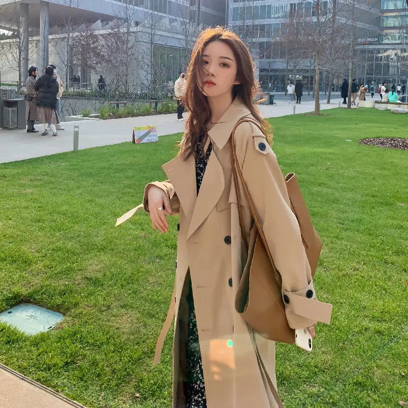Unnie - Elegant Koreansk Trenchcoat til Kvinder-Modiva
