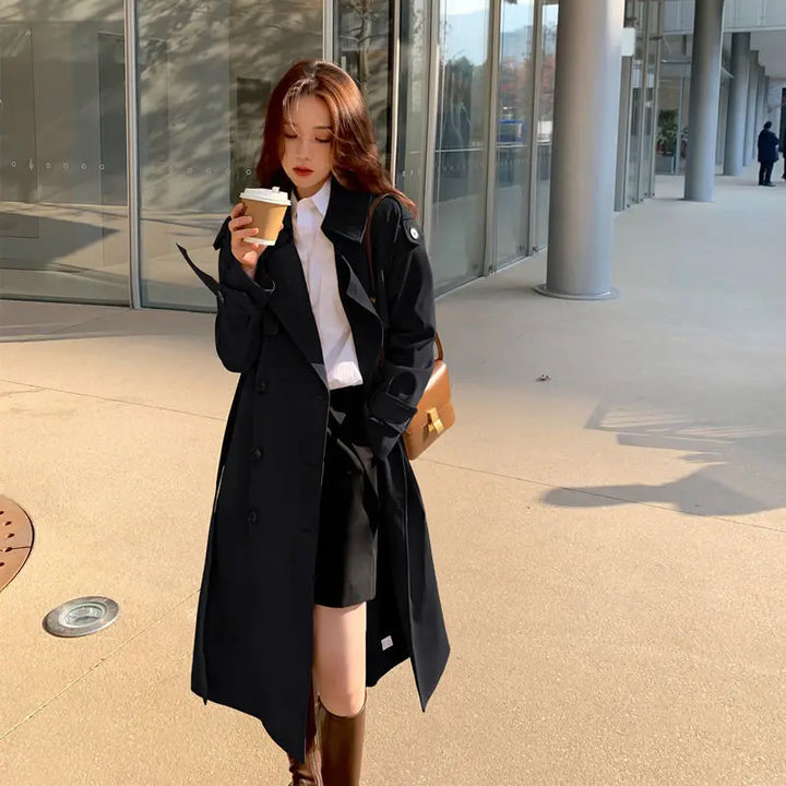 Unnie - Elegant Koreansk Trenchcoat til Kvinder-Modiva