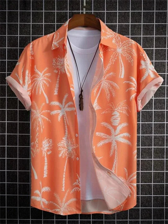 3D Flower Print Hawaii-Skjorte
