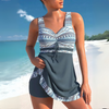 Ruched Tankini-badekjole til kvinder med Aztec Print