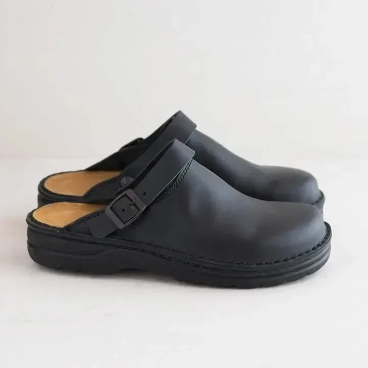 Læder-Slip-On Unisex Træsko
