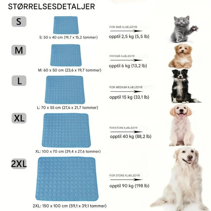 Kølemåtte til hunde og katte