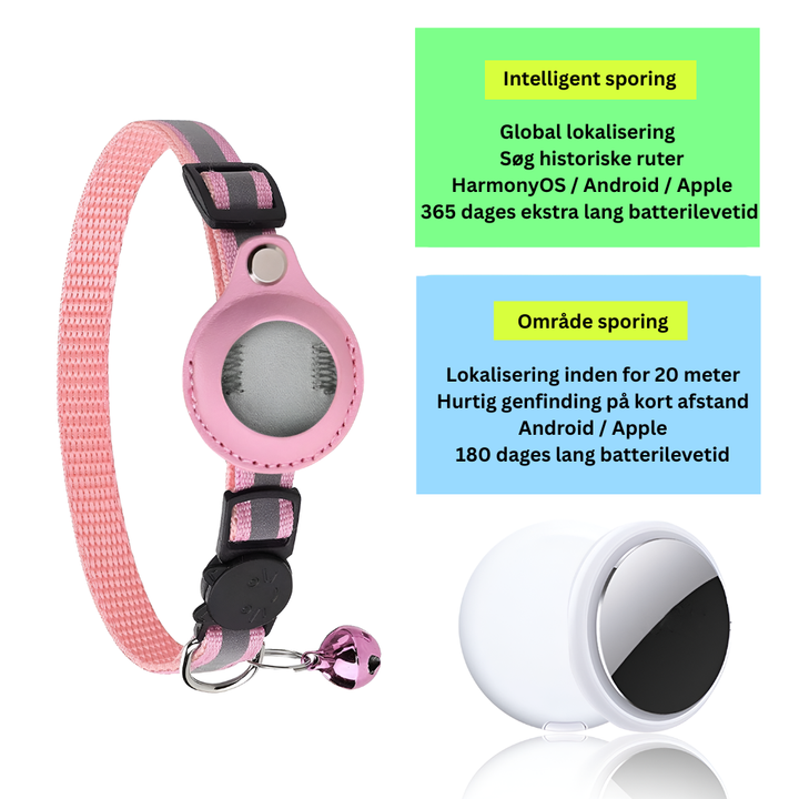 GPS-sporingshalsbånd til katte med reflekterende design