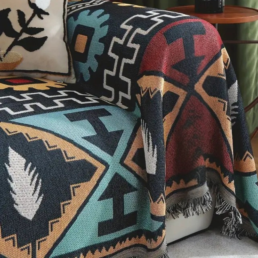 Aztec Geometrisk Mønster Sofabetræk Boho