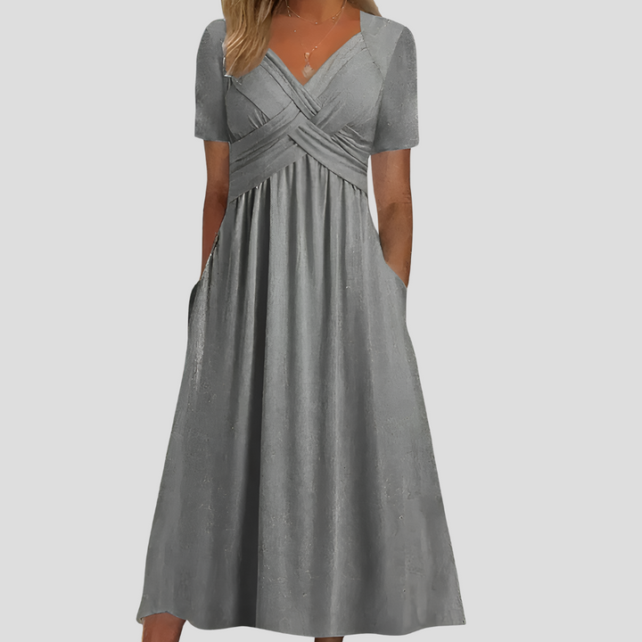 Elegant V-Hals Sommer Kjole