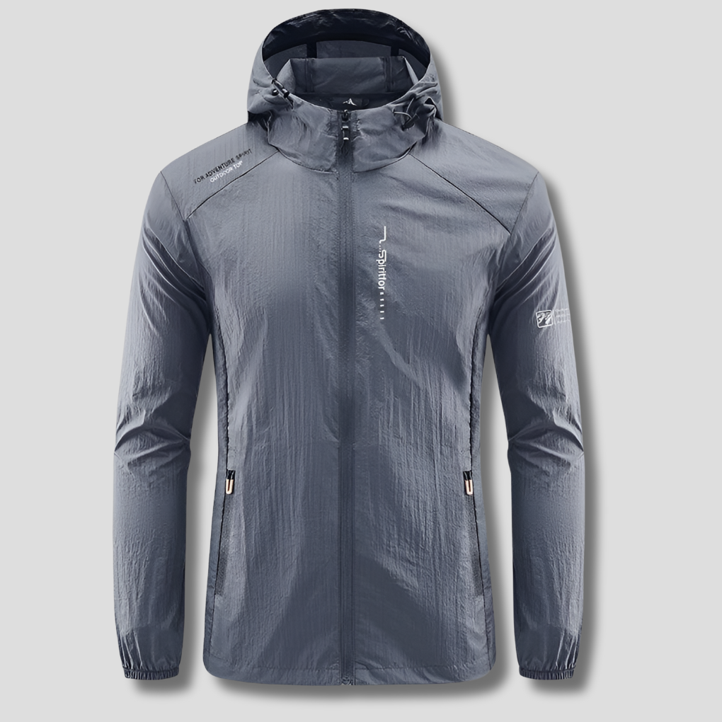 Ultralet vind- og solbeskyttende sommerjakke med hætte til mænd