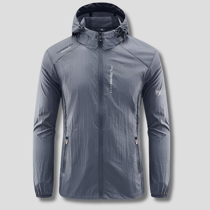 Ultralet vind- og solbeskyttende sommerjakke med hætte til mænd
