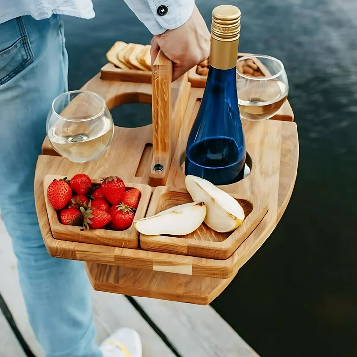 Bærbart træfoldeligt picnicbord