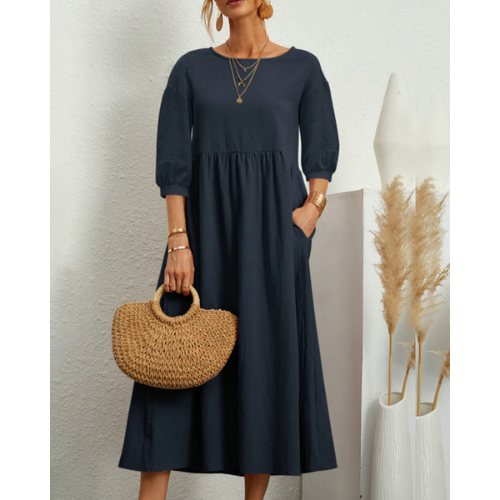 Elegant sommerkjole med smock til kvinder