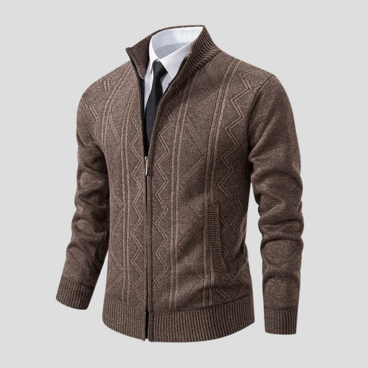 Herrecardigan – Strikstil i lag-på-lag-stil
