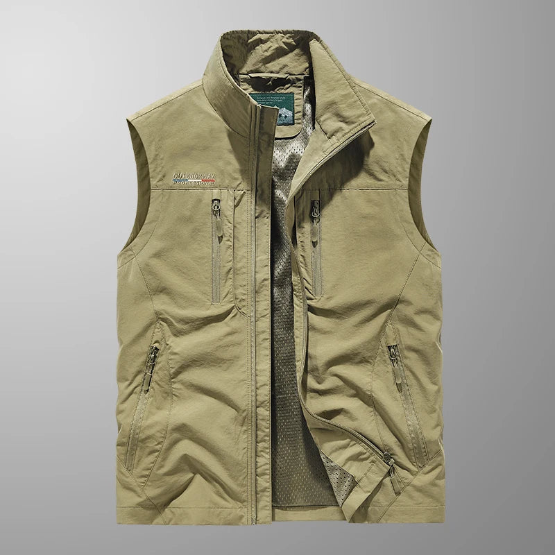 Åndbar Multi-Lomme Vest for Mænd