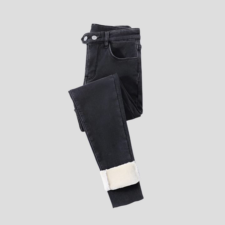 Højtaljede vinterjeans til kvinder