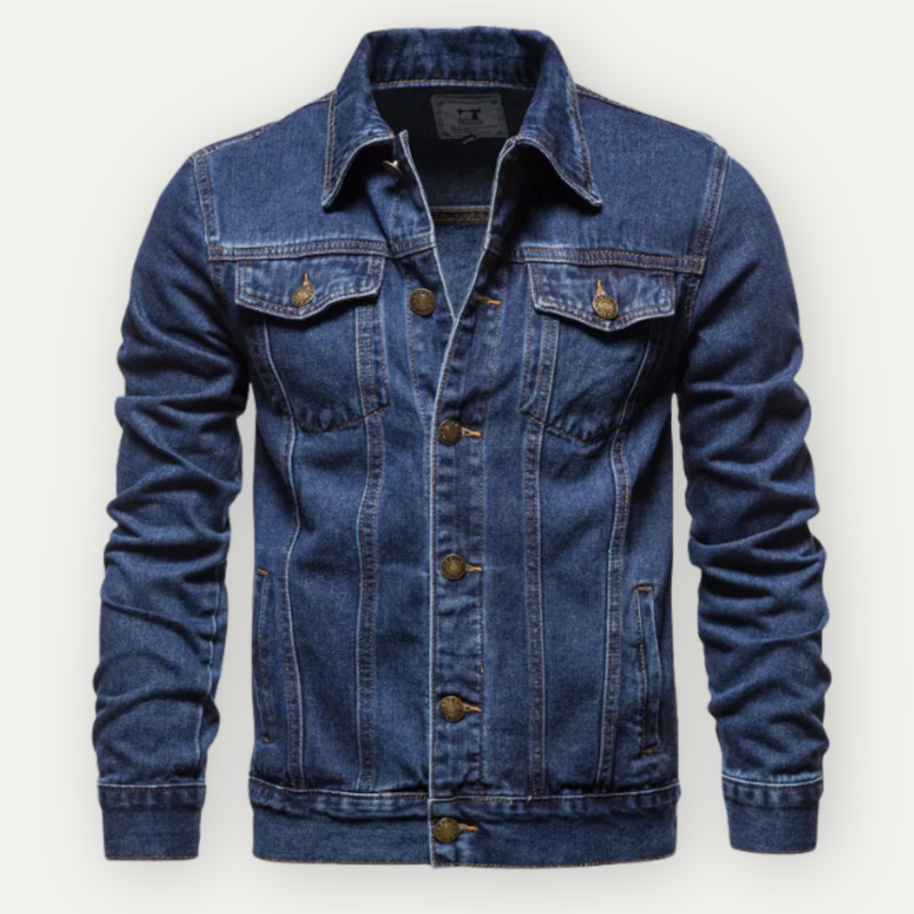 Herre-denimjakke i trucker-stil