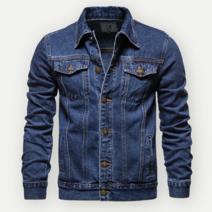 Herre-denimjakke i trucker-stil