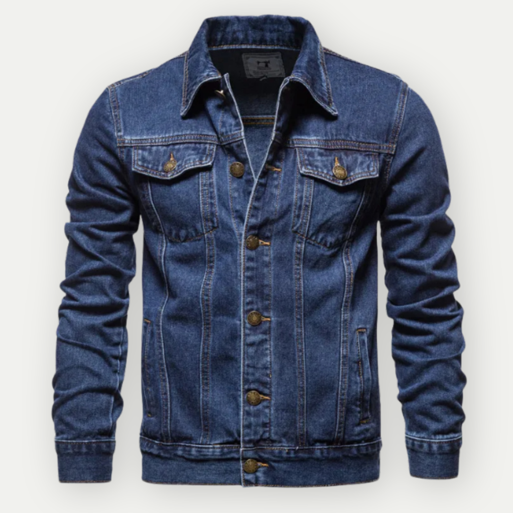 Herre denim truckerjakke i klassisk stil til hverdagsbrug