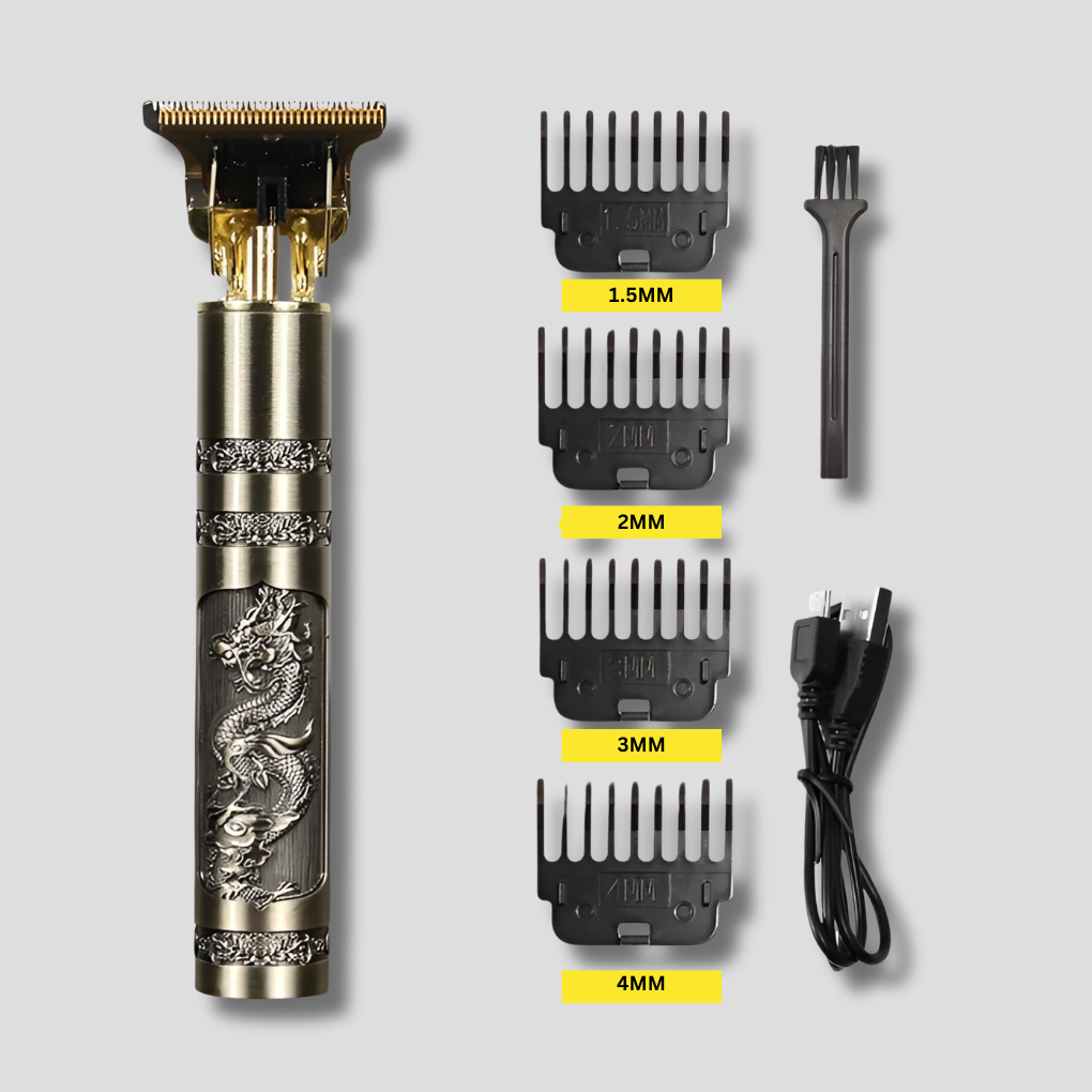 Genopladelig hår- og skægtrimmer med tilbehør