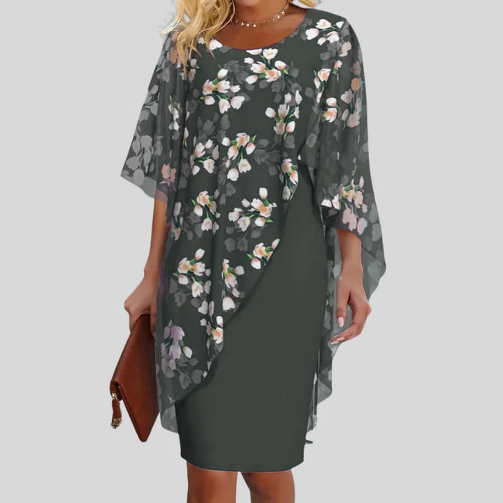 Elegant blomsterkjole i chiffon – Yndefuld stil